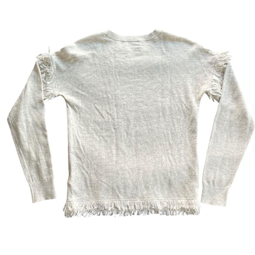 Vineyard Vines Cashmere Sweater Crewneck Soft Cozy‎ Warm Fringe Gray Size XS